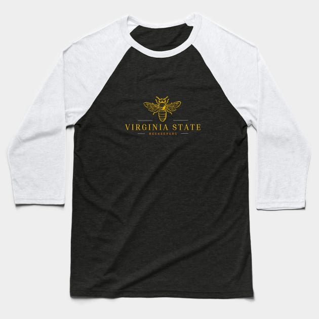 VSBA Bee 2 Baseball T-Shirt by Virginia State Beekeepers